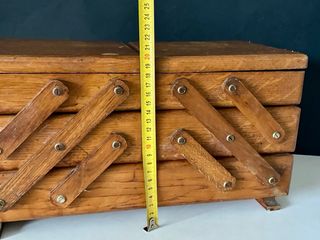 Costurero antiguo madera sobremesa grande