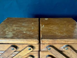 Costurero antiguo madera sobremesa grande