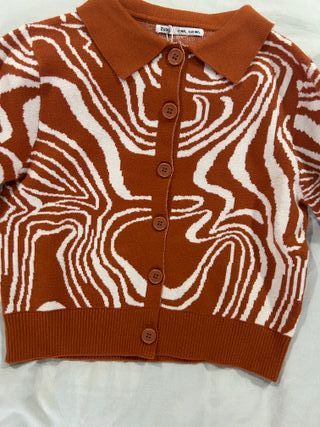 Golfino cropped arancione e bianco Taglia M/L