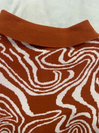 Golfino cropped arancione e bianco Taglia M/L