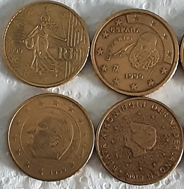 6 Monedas 50 Céntimos € etc, entre 1999 y 2001
