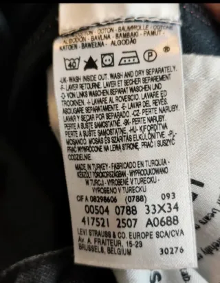 Levi's 504 Straight Fit Jeans W33 L34