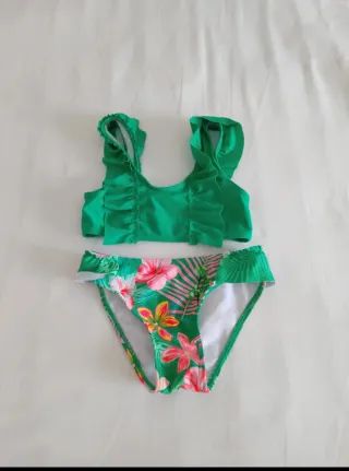 Costume bambina verde 5-6 anni