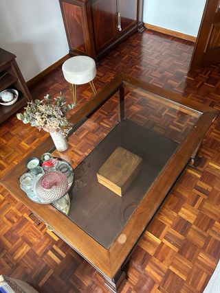 Mesa de centro madera y cristal