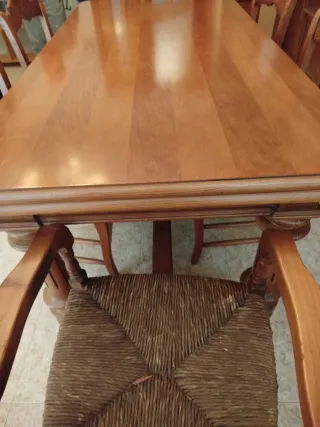 Mesa y 6 Sillas Comedor Pino Mexicano