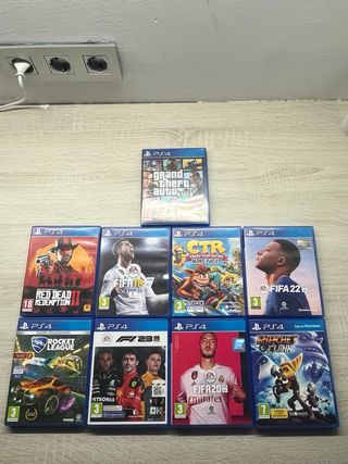 PS4 Slim 1TB + 9 Juegos + 2 Mandos