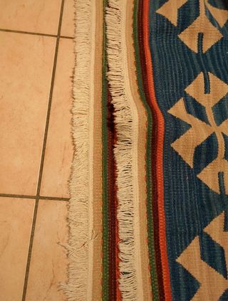 Tappeto Kilim Afghano Lana Blu Multicolore