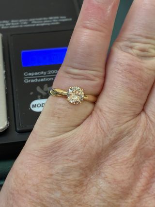 Anillo Oro 18k Diamante Natural 1.01ct VVS2