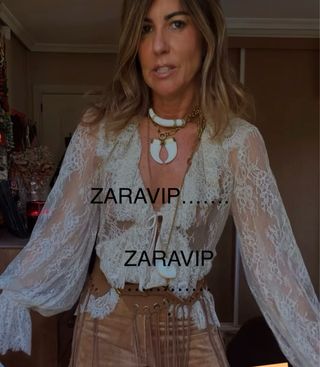 Blusa Zara encaje edición limitada TallaXL