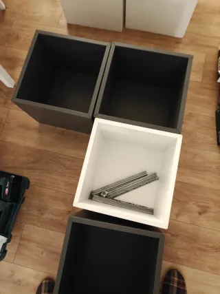 4 Cubos Ikea EKET Gris y Blanco