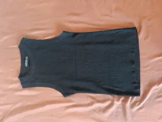 Camiseta canalé negra Stradivarius Talla S