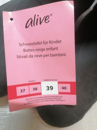 Botas de nieve/lluvia alive talla 39