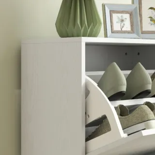 Zapatero 2 Cajones Abatibles Blanco