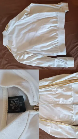 Chaqueta Adidas Blanca y Dorada Mujer