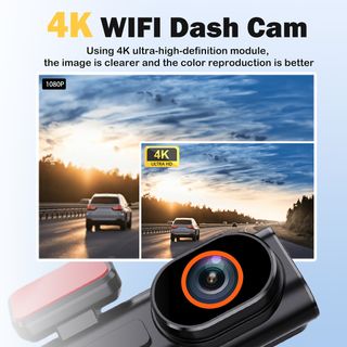 Cámara de salpicadero 4K Ultra-Clear Función Wi-Fi