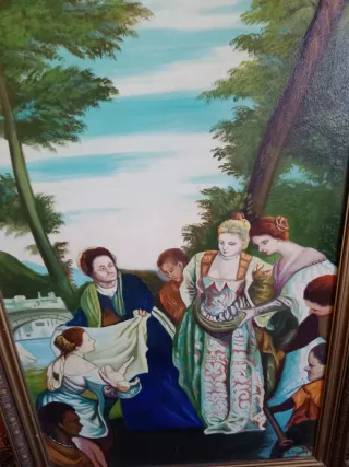 Cuadro Óleo Antiguo Moisés Gran Formato