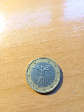 Moneda Euro Italia 2002 vitrubio