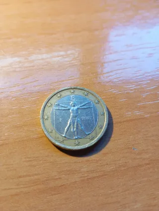 Moneda Euro Italia 2002 vitrubio