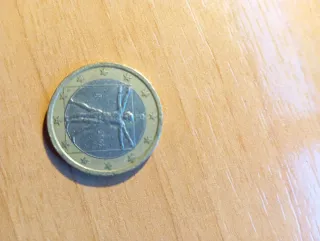 Moneda Euro Italia 2002 vitrubio