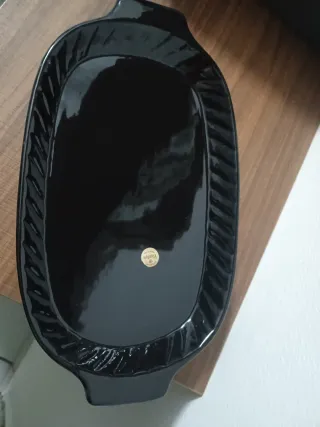 Vassoio vintage ceramica nero Made in Italy