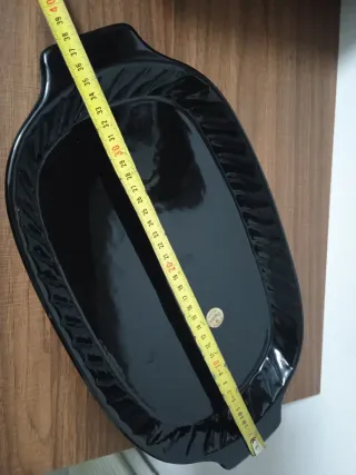 Vassoio vintage ceramica nero Made in Italy