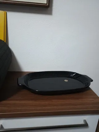 Vassoio vintage ceramica nero Made in Italy