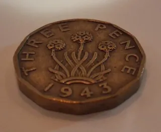 Moneta 3 Pence Inglese 1943