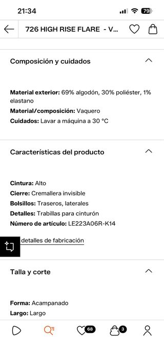 Pantalón Levi's 726 High Rise Flare Azul