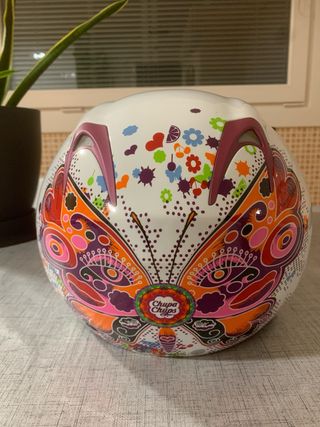 Casco Moto Chupa Chups Blanco y Rosa Talla M