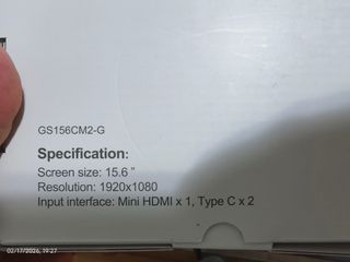 Monitor Portátil 15.6 1 Año Uso