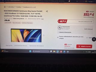 Portátil Asus Vivobook 15.6 Plata