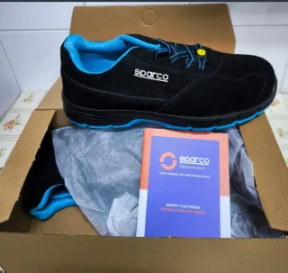 Zapatos de seguridad Sparco negros y azules