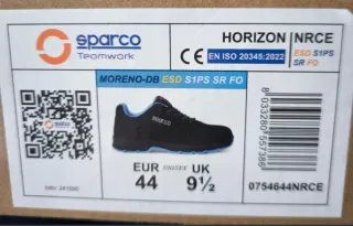Zapatos de seguridad Sparco negros y azules