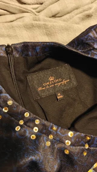 Vestido ChezCoco Negro y Dorado Talla M