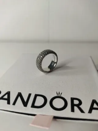 Anel Pandora Timeless Pavé Triplo Prata