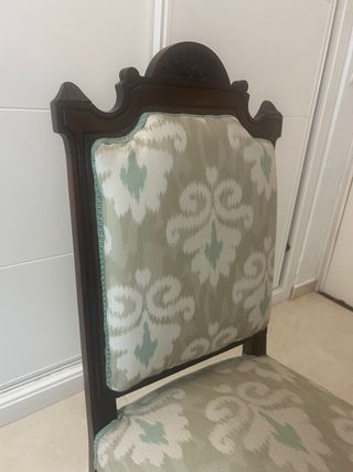 Silla antigua tapizada vintage madera
