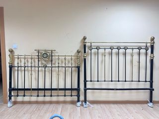 Cama antigua Victoriana de hierro y latón sigloXIX