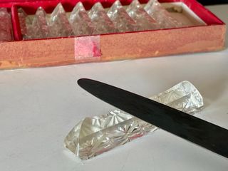 12 Posacubiertos Cristal Tallado