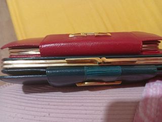 Cartera Hermès Mujer Cuero Verde Dorado