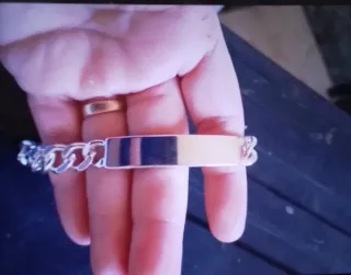 Pulsera Plata Ley 925 con Dijes y esclava cubana