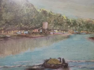 Cuadro Santiago Rosales Arda Río y Árboles