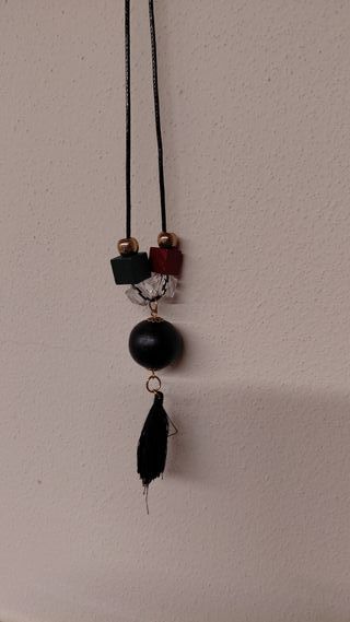 Collana Vintage Artigianale Nera e Rossa