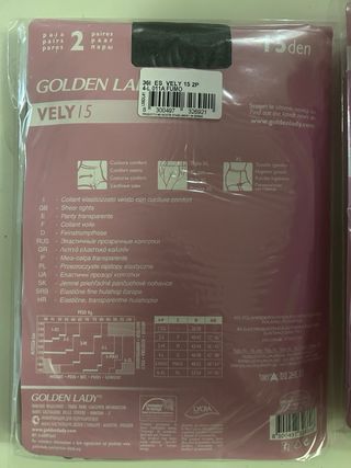 Medias Golden Lady Vely 15Den Talla IV/L Tono Fumo