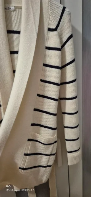 Cardigan donna beige e nero