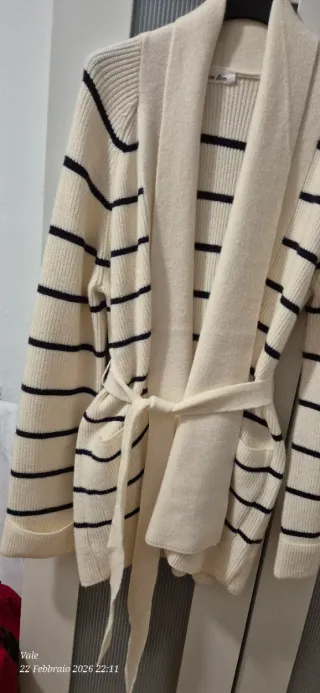 Cardigan donna beige e nero