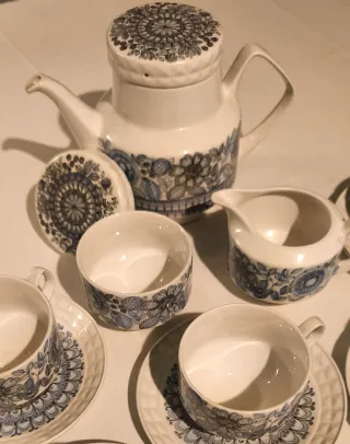 Juego completo de Tazas, Tetera, Azucarera Pontesa