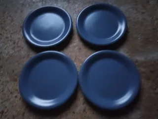 Juego 4 Platos Postre Azul Cerámica Ikea