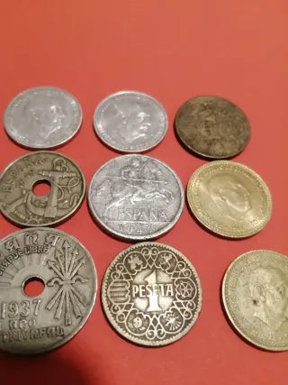 Lote de 9 monedas españolas antiguas