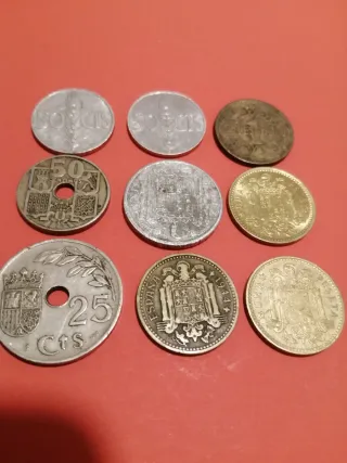 Lote de 9 monedas españolas antiguas