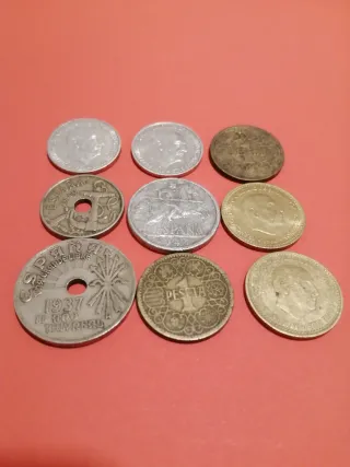 Lote de 9 monedas españolas antiguas
